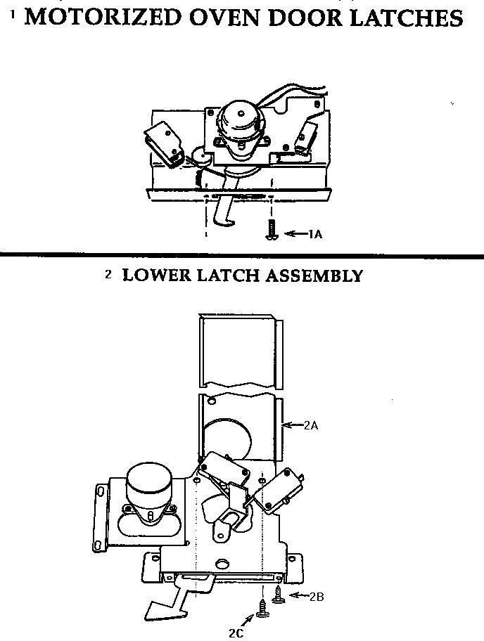 Door Latches/lower Latch Assy Diagram and Parts List for CT130N-03  Thermador Wall Oven
