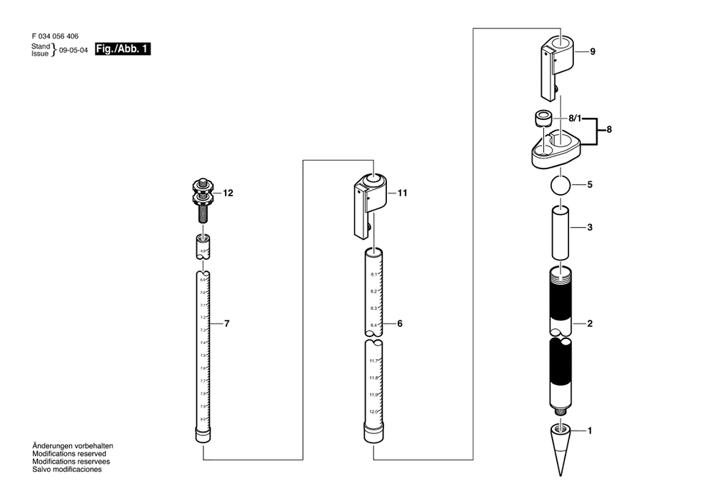 Diagram Diagram and Parts List for 4312TMA F 034 056 406 Bosch Tool Stand & Cart