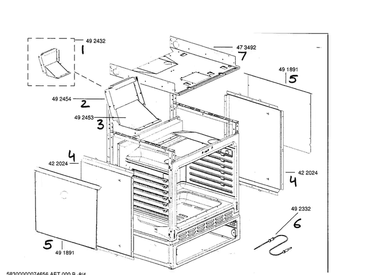 Range Frame Asy Diagram and Parts List for HGS255UC 01 Bosch Range