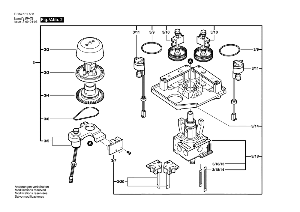 Diagram 2 Diagram and Parts List for ALGR F 034 K61 A03 Bosch Laser Level