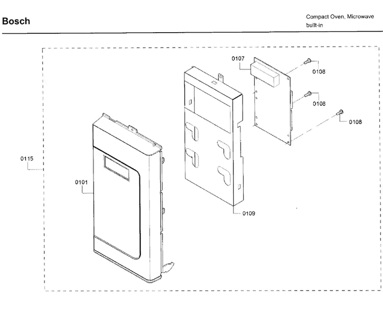 Control Panel Diagram and Parts List for HMV3053U 01 Bosch Microwave