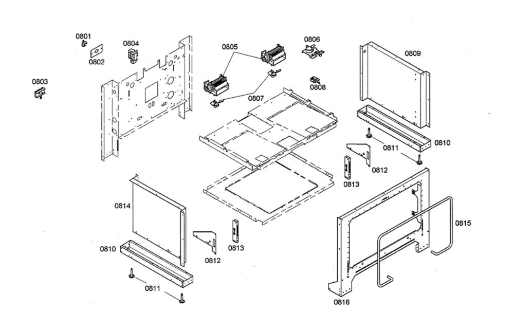 Side Panels/Cooling Fan Diagram and Parts List for PDR364GDZS 08 Thermador Range