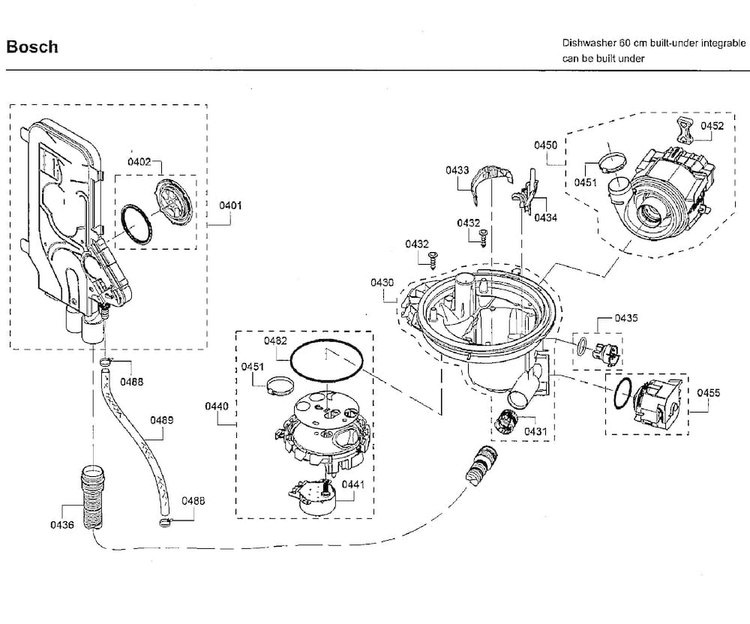 Pump Diagram and Parts List for SHPM65W55N 01 Bosch Dishwasher