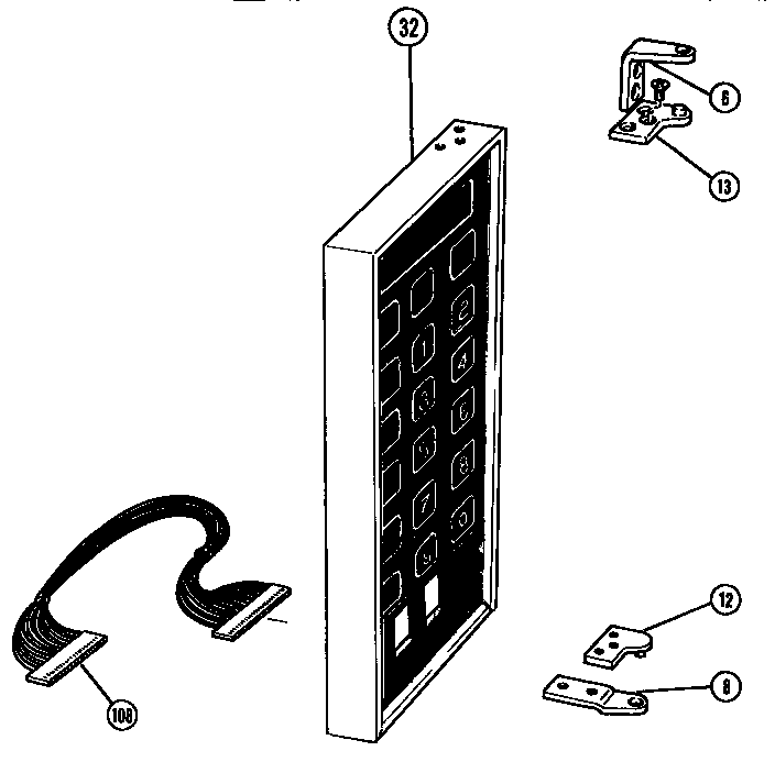 Power Compartment Door Diagram and Parts List for MC25  Thermador Microwave