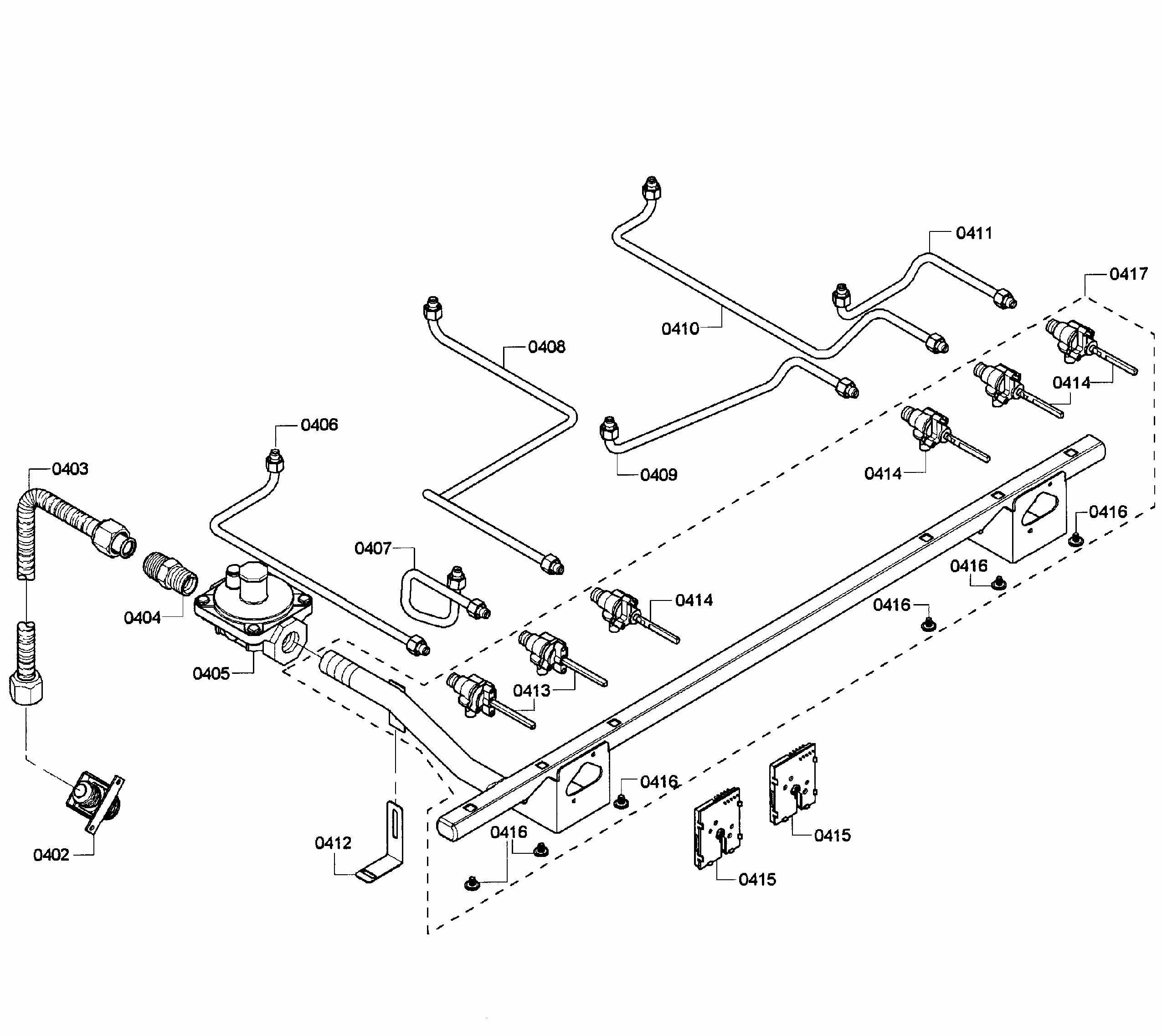 Manifold Assy Diagram and Parts List for PRD366GHC 11 Thermador Range
