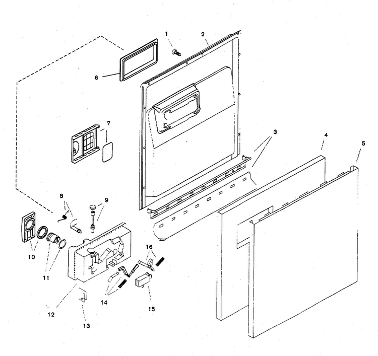 Door Assy Diagram and Parts List for SHU5307UC 12 Bosch Dishwasher