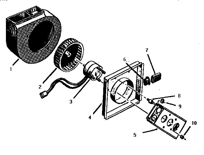Blower Diagram and Parts List for SGT3002  Thermador Cooktop