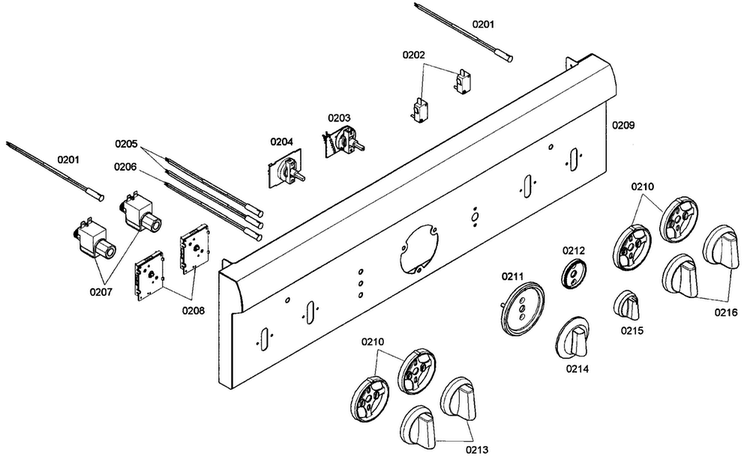 Control Panel Diagram and Parts List for PRD304EHC 02 Thermador Range