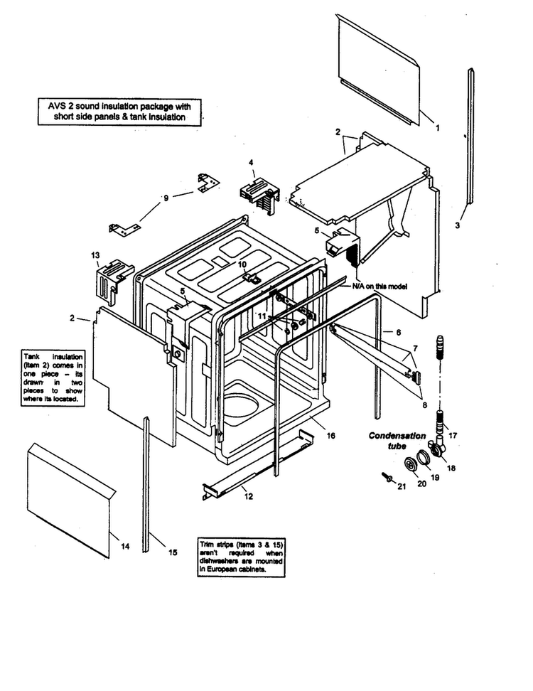 Body Diagram and Parts List for SHU66E05UC 14 Bosch Dishwasher
