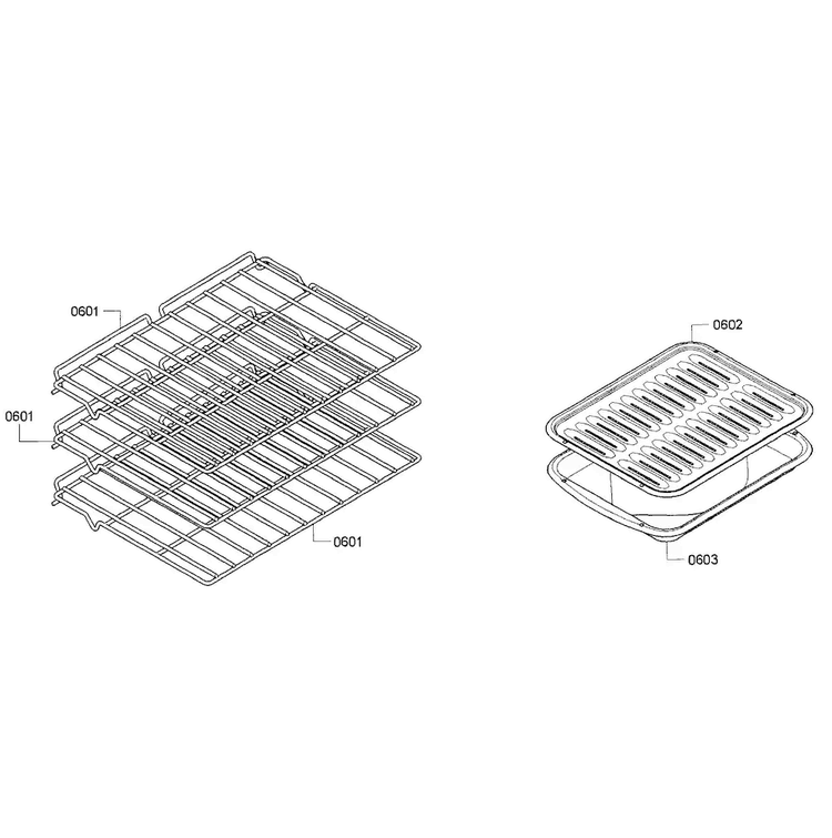 Shelfs Diagram and Parts List for HBN3450UC 01 Bosch Wall Oven