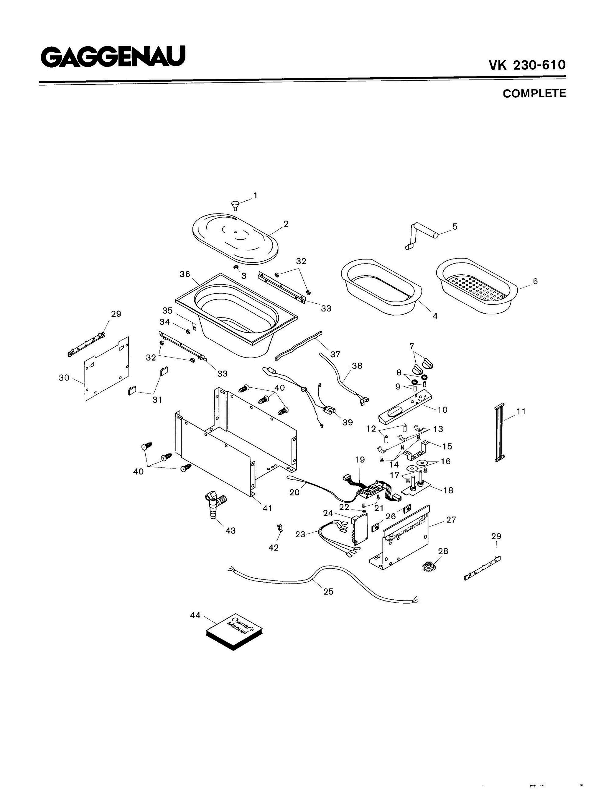 01 - COMPLETE Diagram and Parts List for VK230-610  Bosch Range