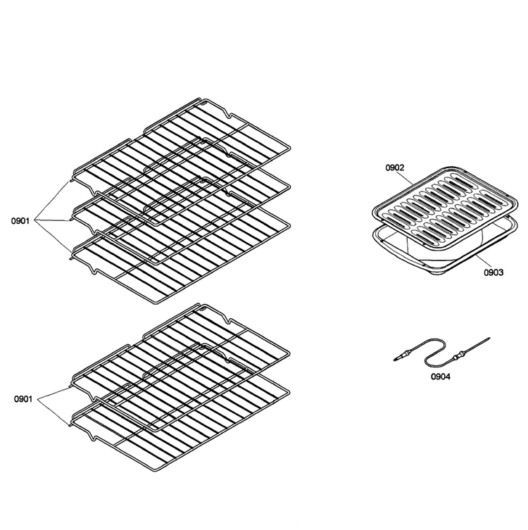 Shelfs Diagram and Parts List for HBL5620UC 01 Bosch Wall Oven