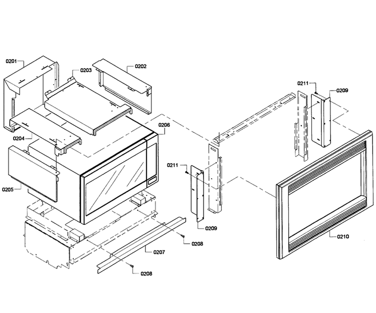 Trim Assy Diagram and Parts List for HBL5760UC 04 Bosch Microwave
