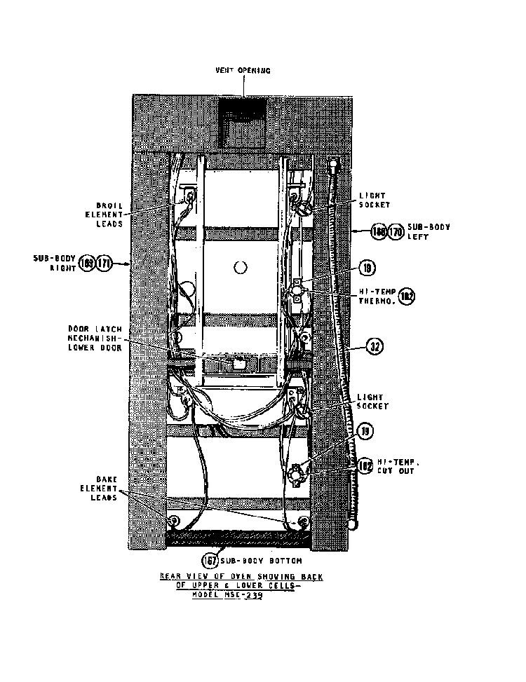 Vent Diagram and Parts List for MSC239  Thermador Range