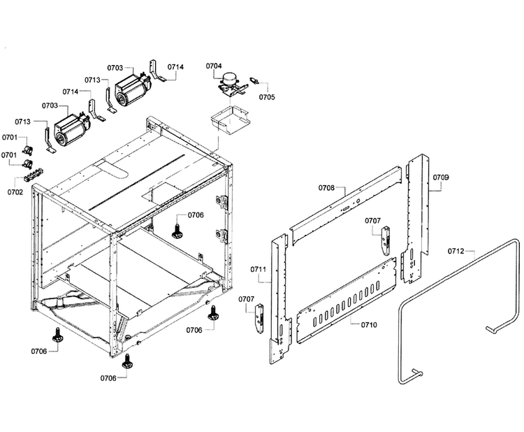 Cabinet Assy Diagram and Parts List for PRD366GHC 06 Thermador Range