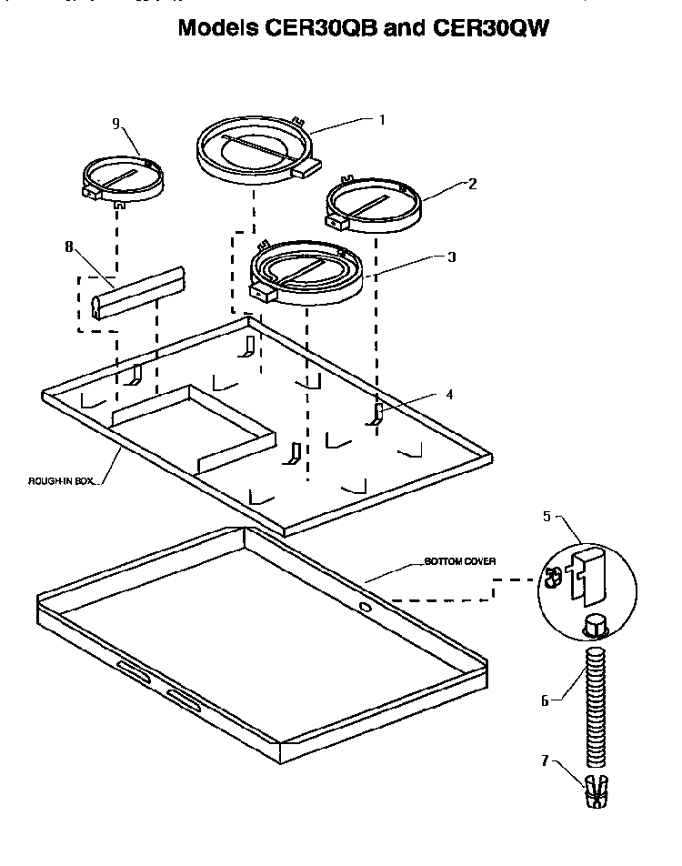 Section 2 Diagram and Parts List for CER30QW  Thermador Cooktop
