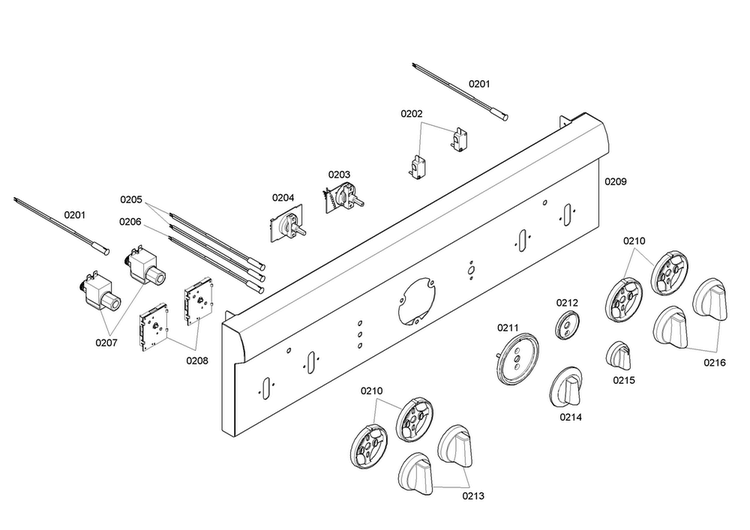 Control Panel Diagram and Parts List for PRD304EHC 04 Thermador Range
