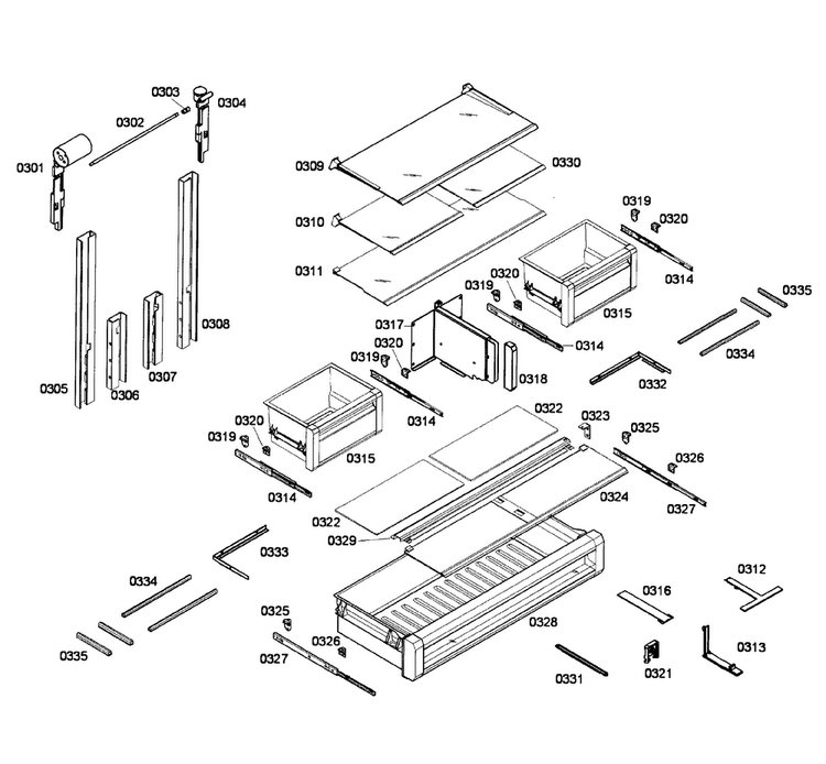 Refrigerator 2 Diagram and Parts List for T36IT71FN 25 Thermador Refrigerator