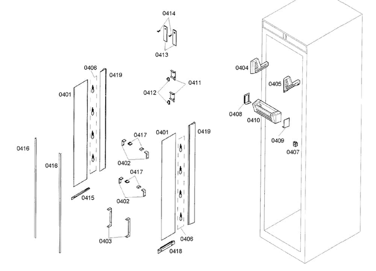 Lighting Diagram and Parts List for T24IR70NSP 01 Thermador Refrigerator