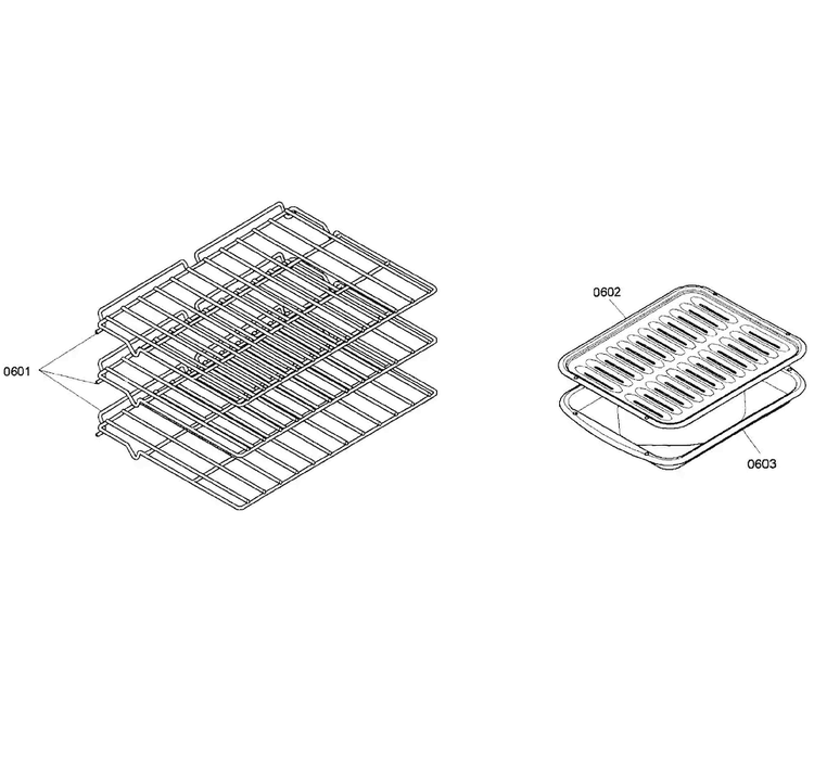 Shelfs Diagram and Parts List for HBN3450UC 05 Bosch Wall Oven