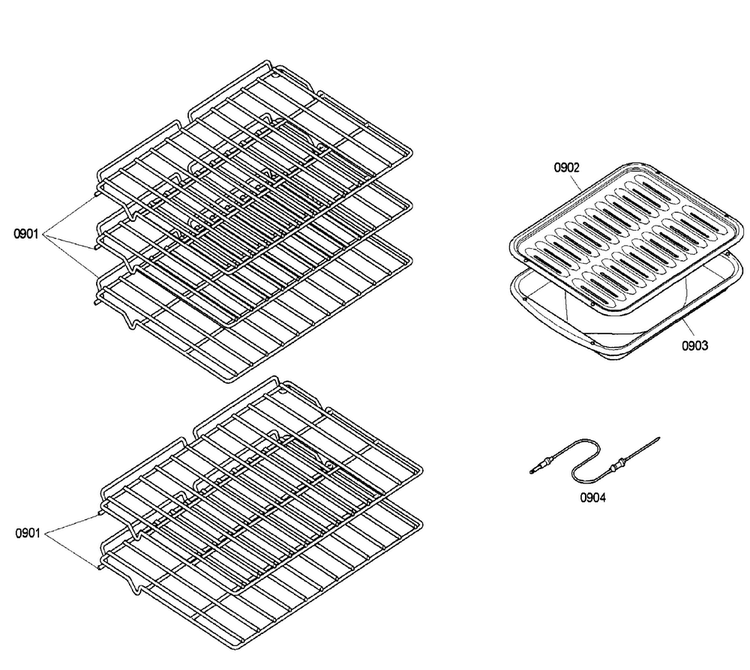 Rack Diagram and Parts List for HBN5620UC 01 Bosch Wall Oven