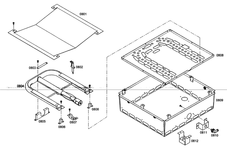 Griddle Assy Diagram and Parts List for PRG364EDG03  Thermador Range