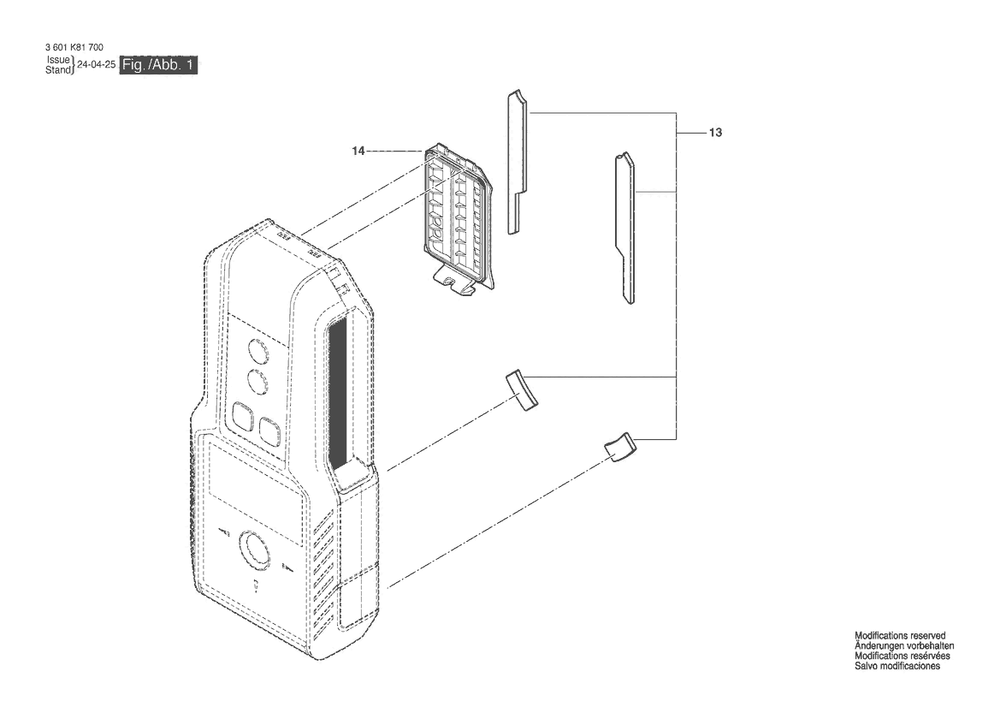 Section 1 Diagram and Parts List for GMS120-27 3601K81710 Bosch Miscellaneous