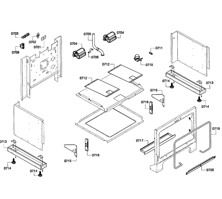 Cabinet Diagram and Parts List for PRD304EG 12 Thermador Range