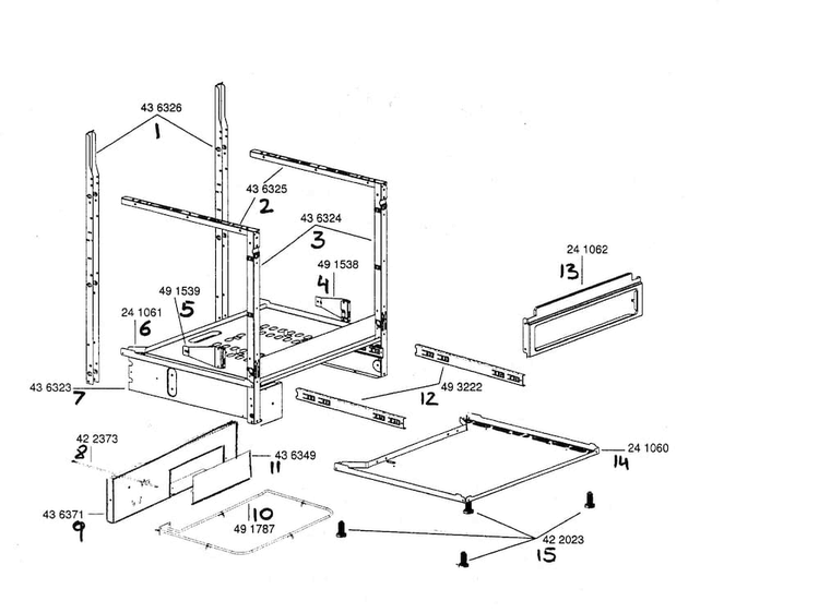 Support Asy Diagram and Parts List for HDS255U 01 Bosch Range
