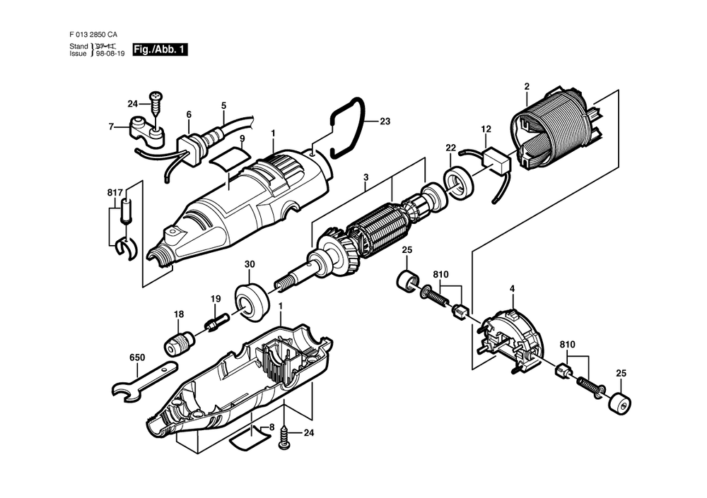 Diagram Diagram and Parts List for 285 F 013 285 0CA Bosch Multi-Tool