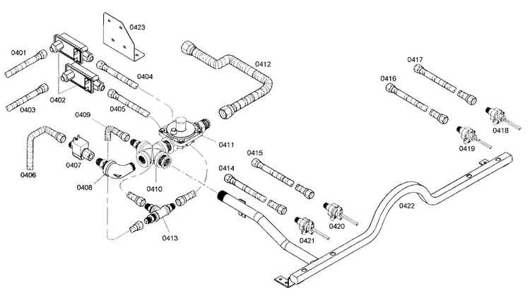 Connections Diagram and Parts List for PRG304EG01  Thermador Range