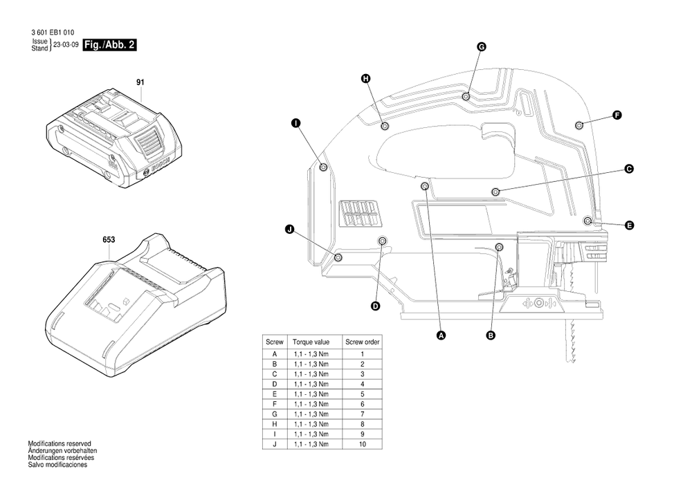 Diagram 2 Diagram and Parts List for GST18V-60BC 3 601 EB1 010 Bosch Jig Saw