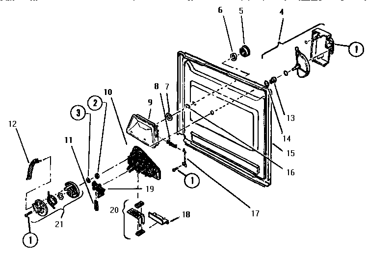 Door Diagram and Parts List for TD5000S  Thermador Dishwasher