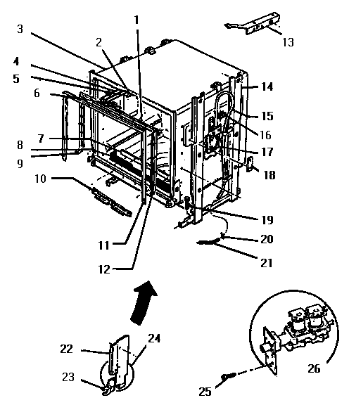 Tank Diagram and Parts List for TD123  Thermador Dishwasher