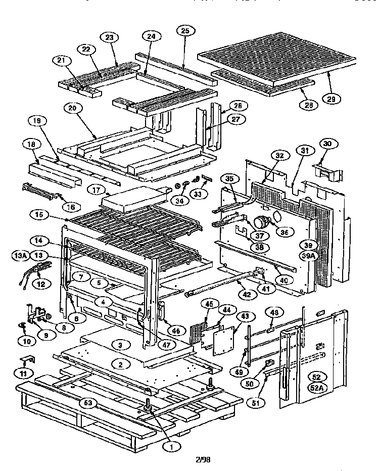 Cabinet Diagram and Parts List for PRSG304S  Thermador Range