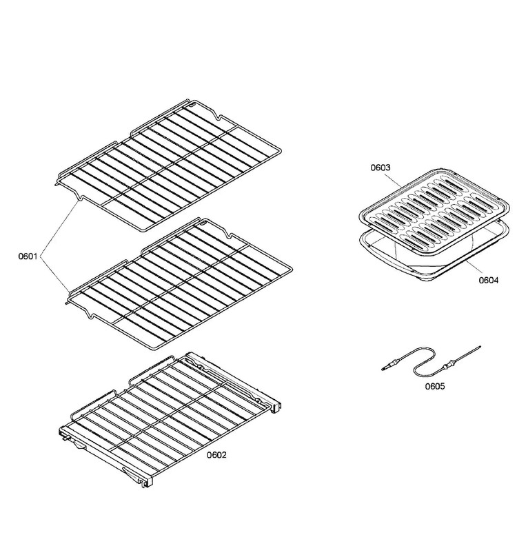 Shelfs Diagram and Parts List for HBL8450UC 09 Bosch Wall Oven