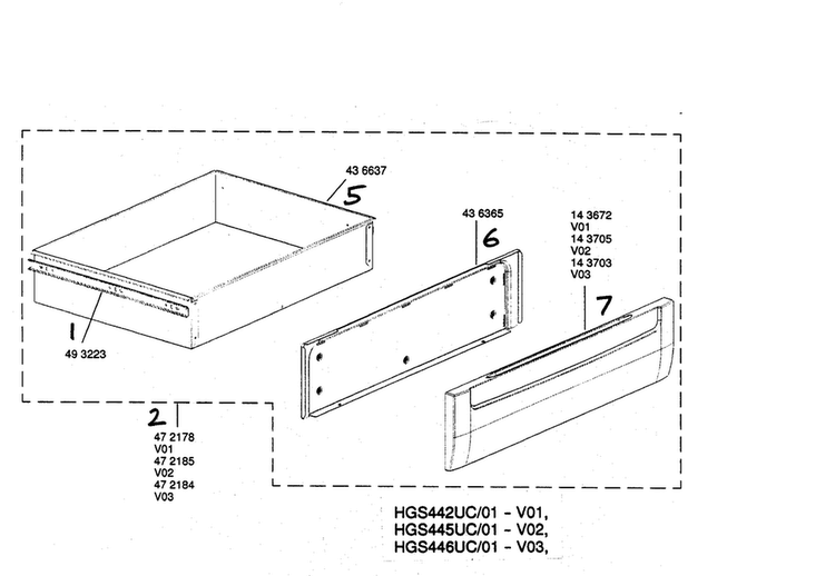 Warming Drawer Diagram and Parts List for HGS446UC 01 Bosch Range
