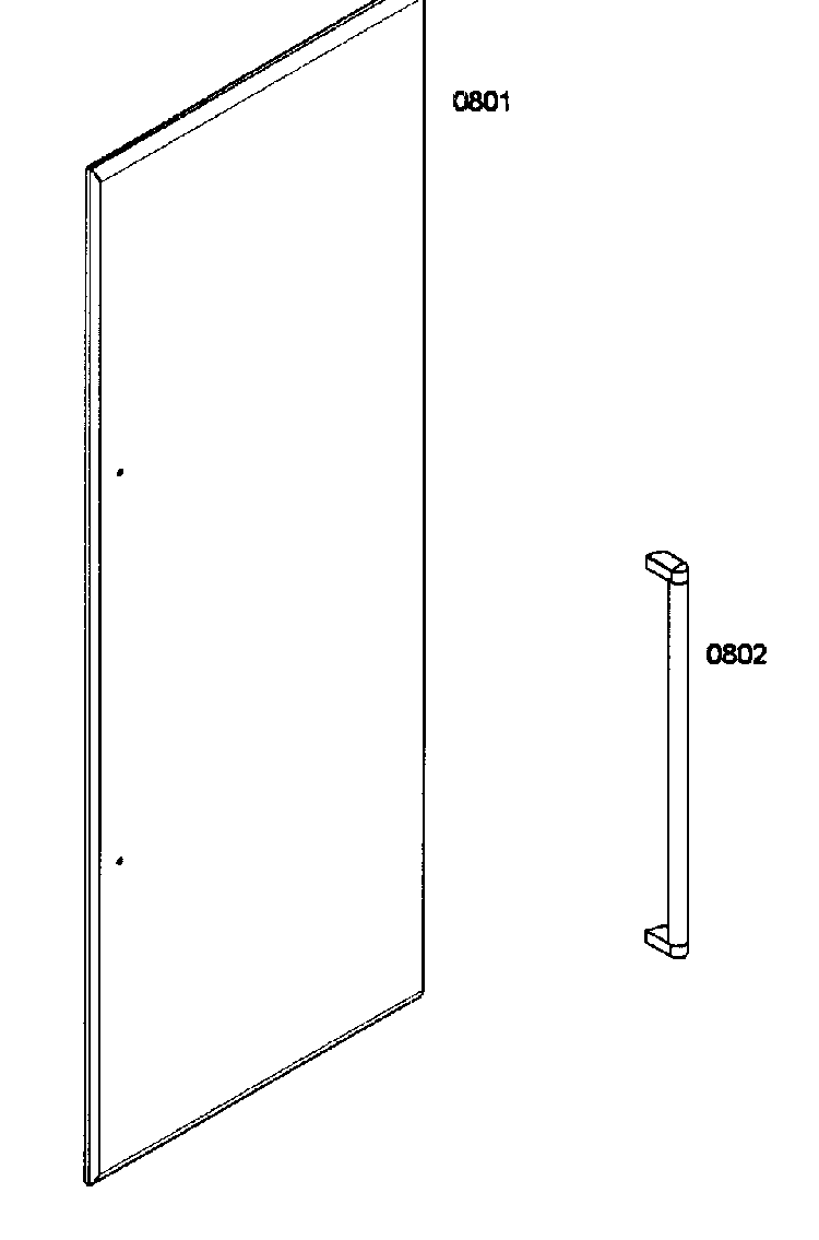 Handle Diagram and Parts List for T30BR70FS-10  Thermador Refrigerator