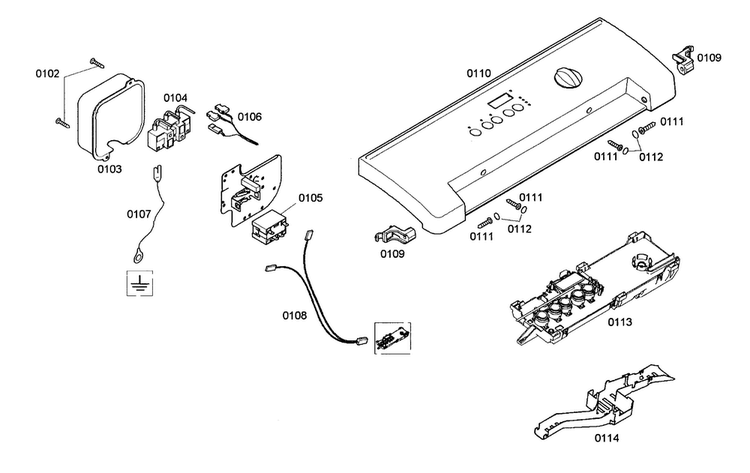 Control Panel Diagram and Parts List for WTMC8321US 05 Bosch Dryer