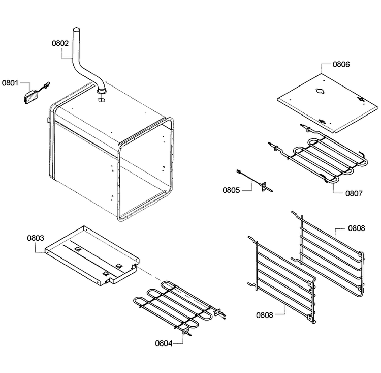 Small Oven Diagram and Parts List for PRD486GDHC 05 Thermador Range