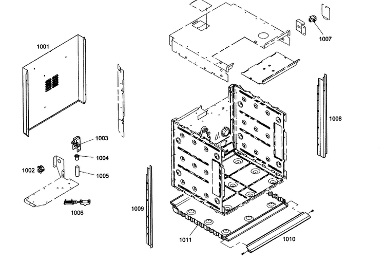 Mounting Diagram and Parts List for MEM271EB01  Thermador Microwave