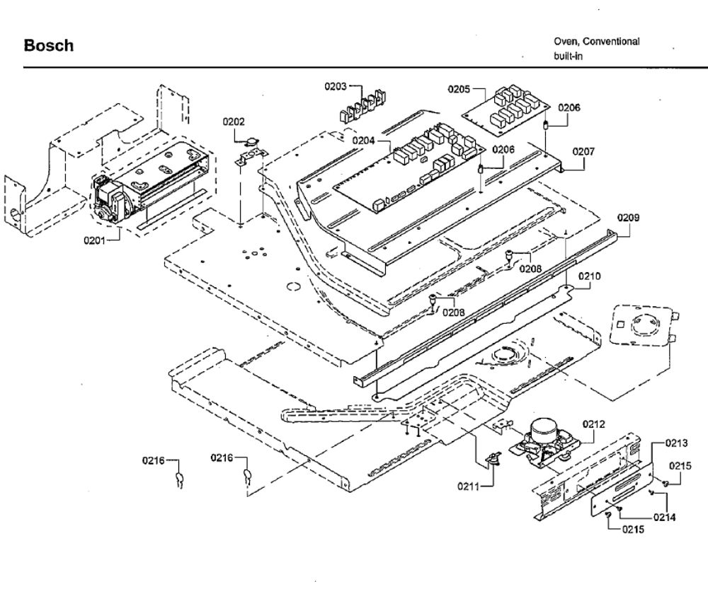 Pcb Assembly Diagram and Parts List for HBLP651UC 02 Bosch Wall Oven