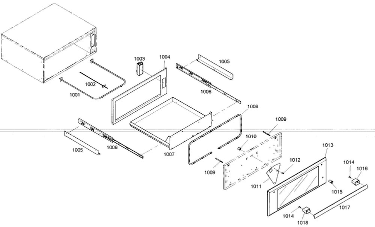 Warming Drawer Diagram and Parts List for MEMCW301ES01  Thermador Microwave