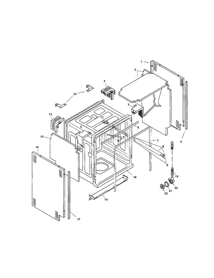 Tank Assembly Diagram and Parts List for SHI6805UC 12 Bosch Dishwasher