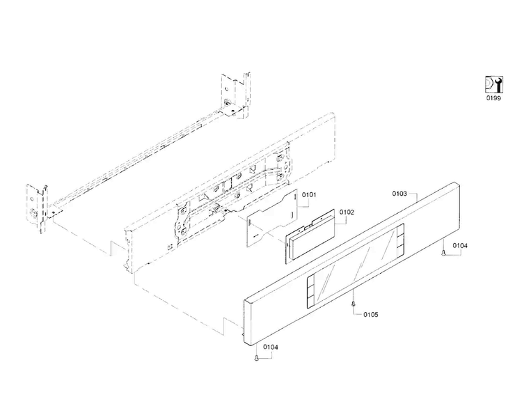 Control Panel Diagram and Parts List for HBL8661UC 01 Bosch Wall Oven