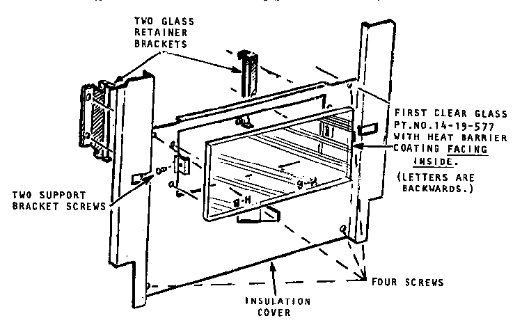 Inner Oven Door Diagram and Parts List for CMT2BGSD  Thermador Range
