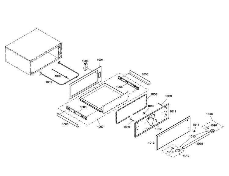 Drawer Diagram and Parts List for PODMW301-01  Thermador Wall Oven