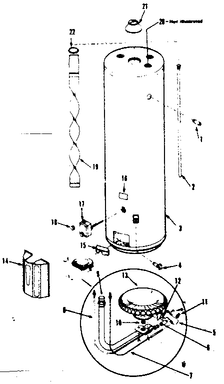 Replacement Parts Diagram and Parts List for 153335671  Kenmore Water Heater