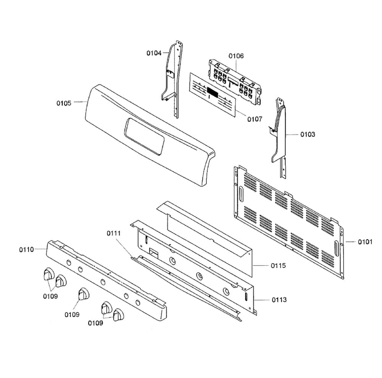 Control Panel Diagram and Parts List for HGS5053UC 03 Bosch Range