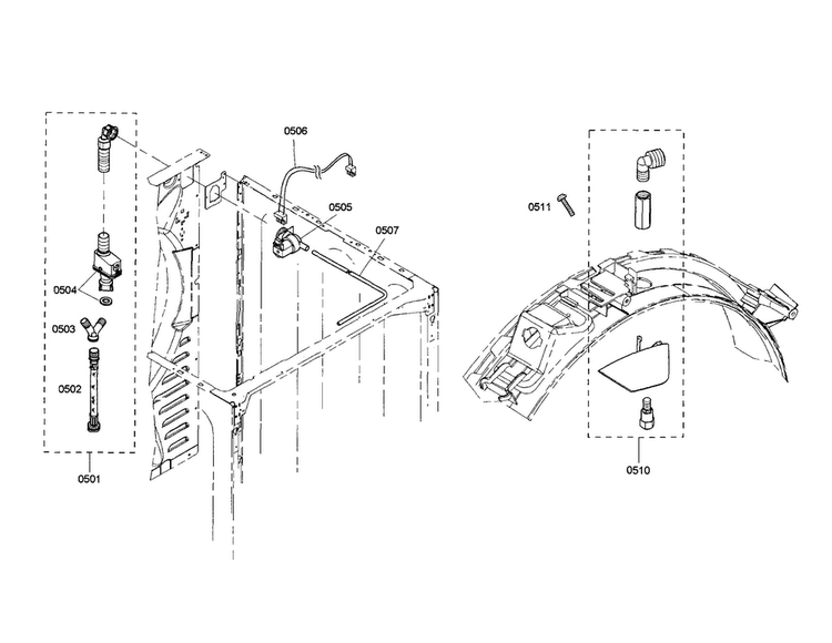 Supply Hose/adapter Kit Diagram and Parts List for WTMC8530UC 06 Bosch Dryer